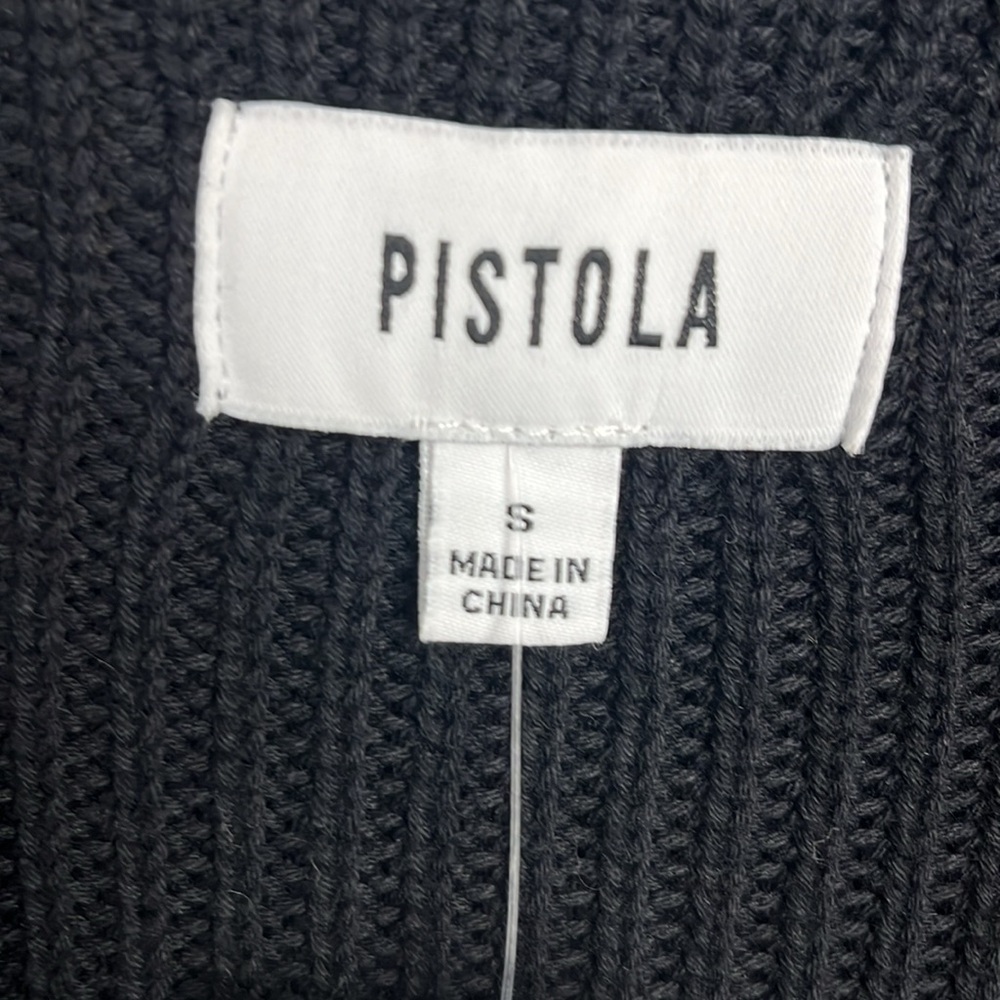 Pistola small Black Bella shoulder pad Sleeveless Sweater Vest new - Picture 6 of 9
